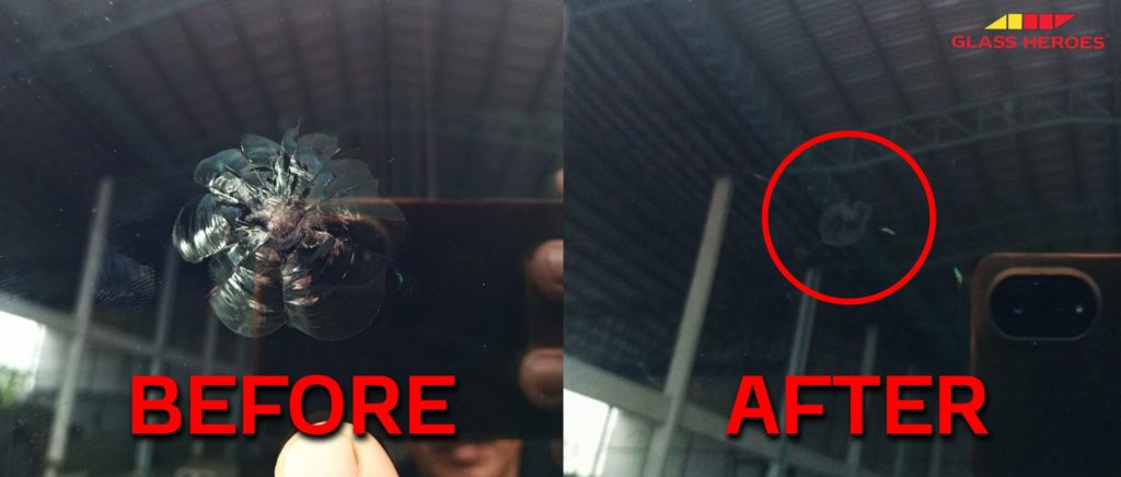 ผลงานการซ่อมกระจำรถยนต์